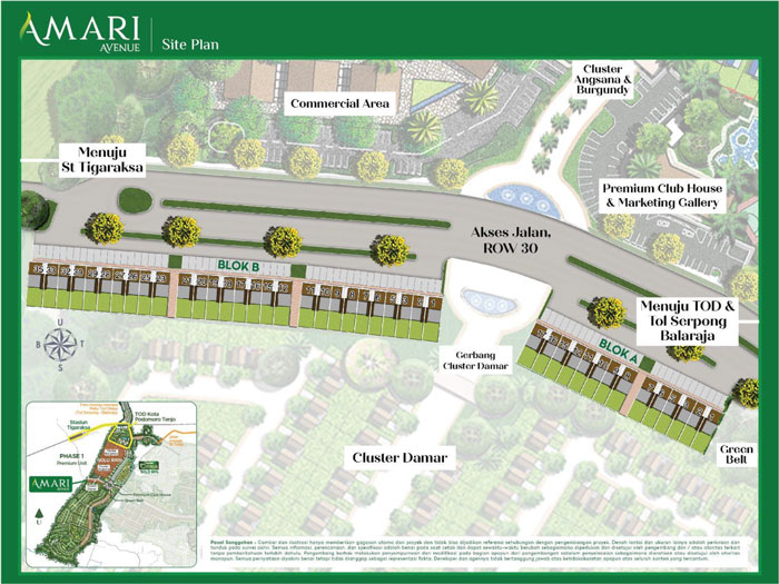 site plan ruko amari kota podomoro tenjo