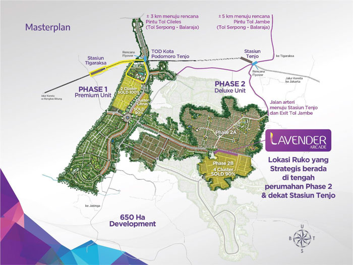 master plan ruko lavender kota podomoro tenjo
