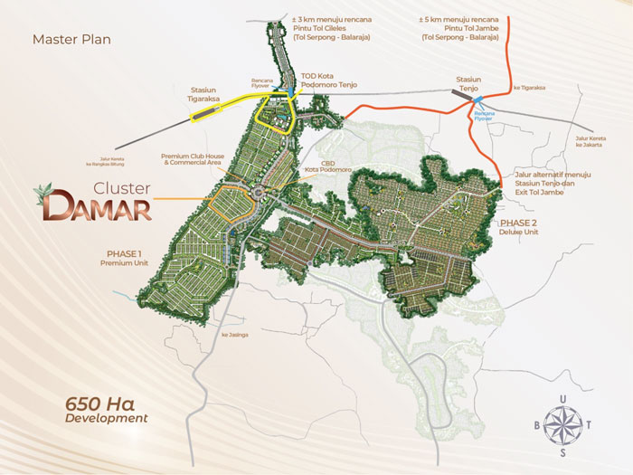 master plan cluster damar kota podomoro tenjo