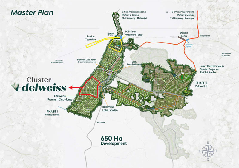 masterplan cluster edelweiss kota podomoro tenjo
