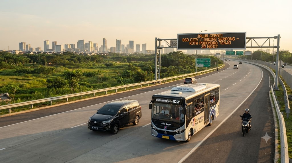 Jalur Cepat ke BSD City dan Gading Serpong dari Kota Podomoro Tenjo