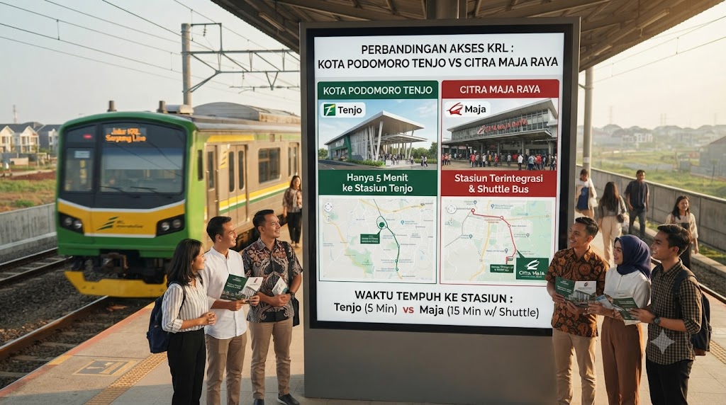 Perbandingan Akses: Kota Podomoro Tenjo VS Citra Maja Raya (Jalur KRL)